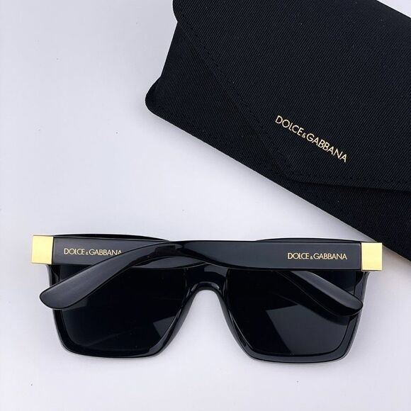 SALE! NEW D&G DG6165  501/87 Black Dark Gray Square Women Sunglasses main image 7